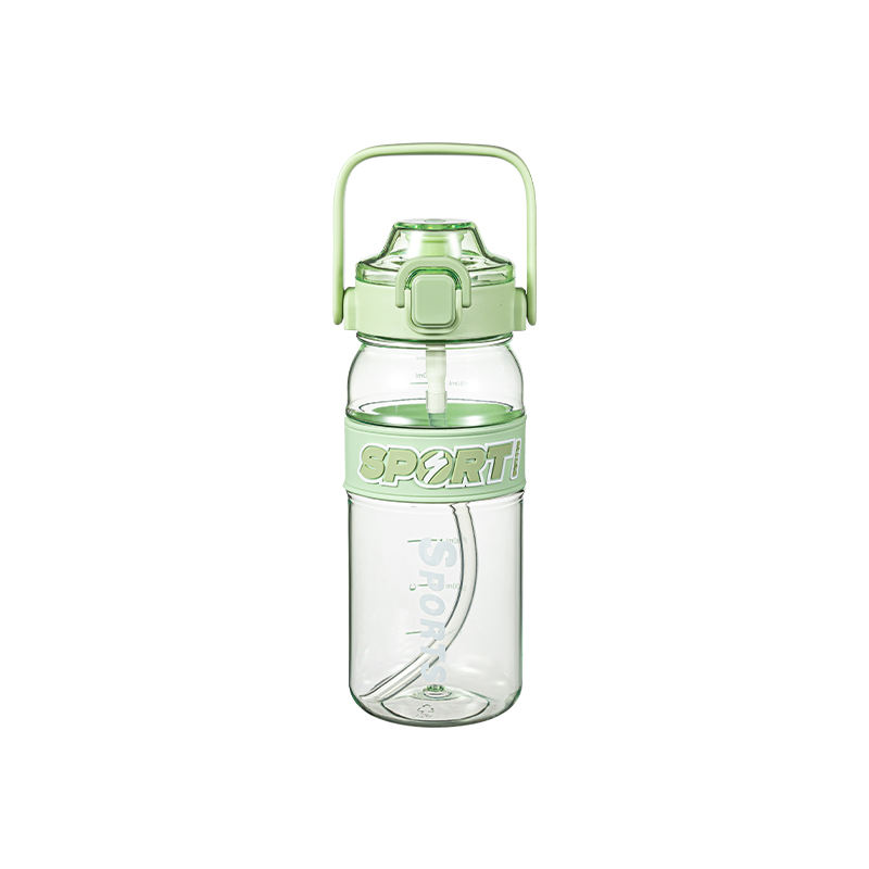Wholesale 800 ml Colorful Portable Clear Handle Leather Case Tritan Plastic Water Bottle Unisex