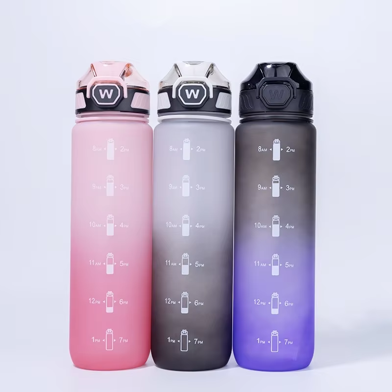 Custom 32oz/1000ml Portable Gym Straw Plastic Sports Water Bottle for Men & Women Free 1L Drinkware