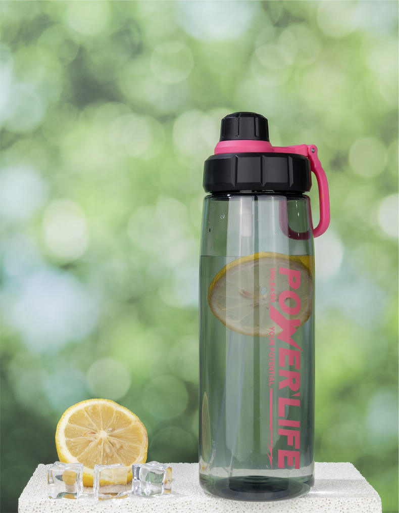 Custom Logo 750ml Colorful Transparent Portable Plastic Sports Water Bottle Bottles With Handle