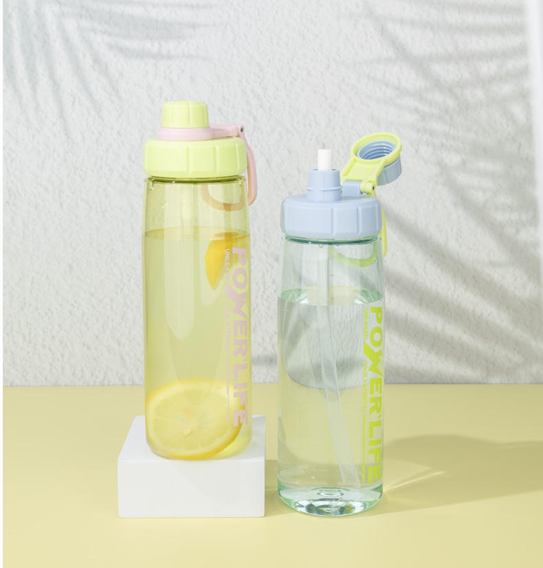 Custom Logo 750ml Portable Plastic Sports Water Bottle with Handle Colorful Transparent for Travel
