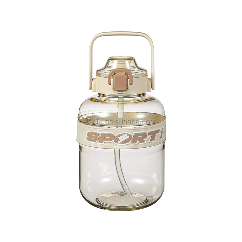 Eastman Tritan Large Capacity Portable Transparent Plastic Sports Bottle Water Bottles With Handle and Straw