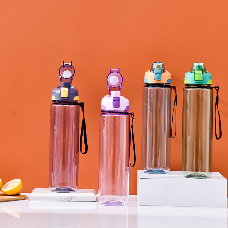 BPA Free Fruit Motivational Time Marker Water Bottle Leakproof Fitness Sports Water Bottles for Camping and Boiling Water