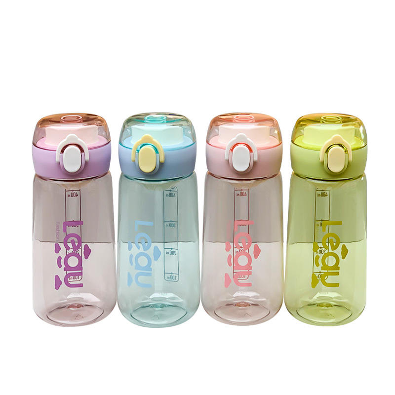 500ml Sports Plastic Water Bottle with Tea Compartment Portable for Girls Outdoor Sports Direct Drinking Plastic Handle