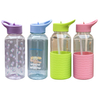 Wholesale Customized Clear Sports Water Bottles with Antislip Silicone Sleeve for Boiling Water for Camping