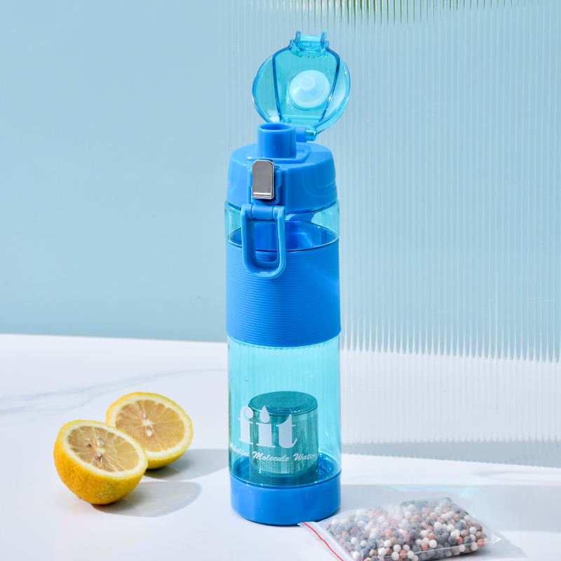 New Product Bpa Free Plastic Alkaline Hydrogen Sports Water Bottle With 304 Stainless Steel Long Strainer