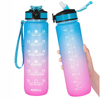 1L BPA-Free Motivational Plastic Water Bottle with Soft Straw for Day to Day Hydration Great Gift Idea