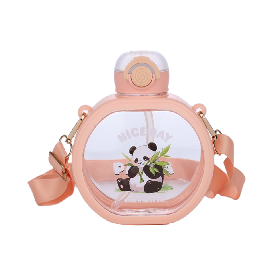 Kawaii BPA-Free Plastic Water Bottles with Straw for Kids