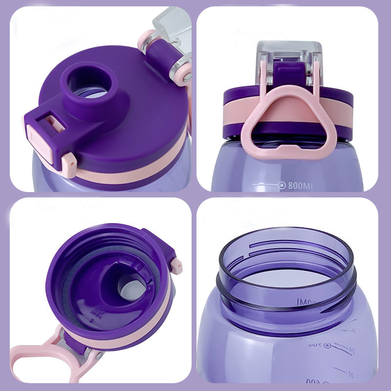 Custom Logo Gradient Tritan Bottle BPA Free Portable Gym Motivational Time Marker Direct Drinking Water Flowing Applicable