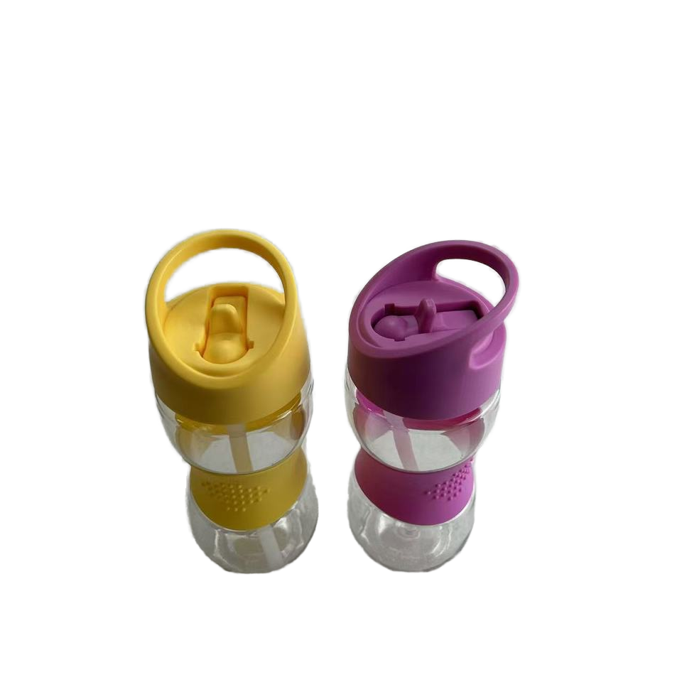 400ml High-Appearance Candy Color Non-Slip Straw Cup High Temperature Resistant Plastic with Handle for Direct Drinking