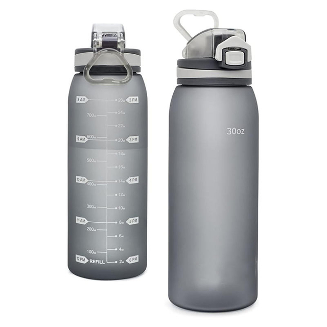 900ML Tritan Plastic Sports Water Bottle with Straw and Plastic Handle Direct Drinking and Boiling Water Applicable
