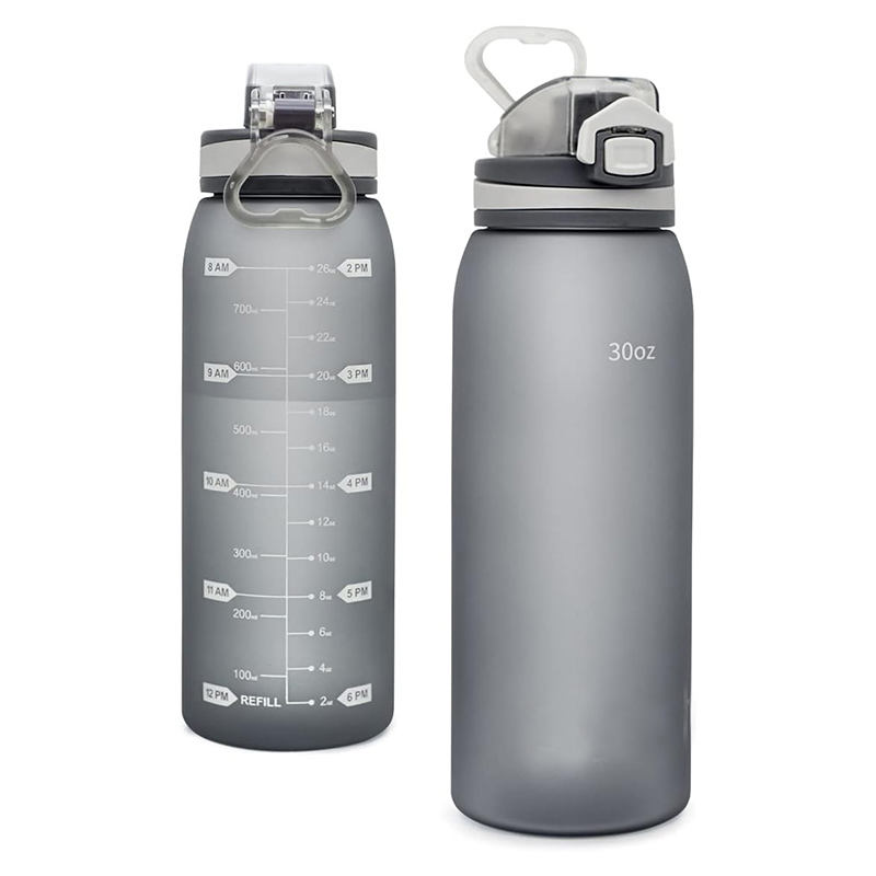 900ML Tritan Plastic Sports Water Bottle with Straw and Plastic Handle Direct Drinking and Boiling Water Applicable