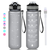 Custom LOGO Frosted Leakproof Motivational Water Bottles With Removable Straw