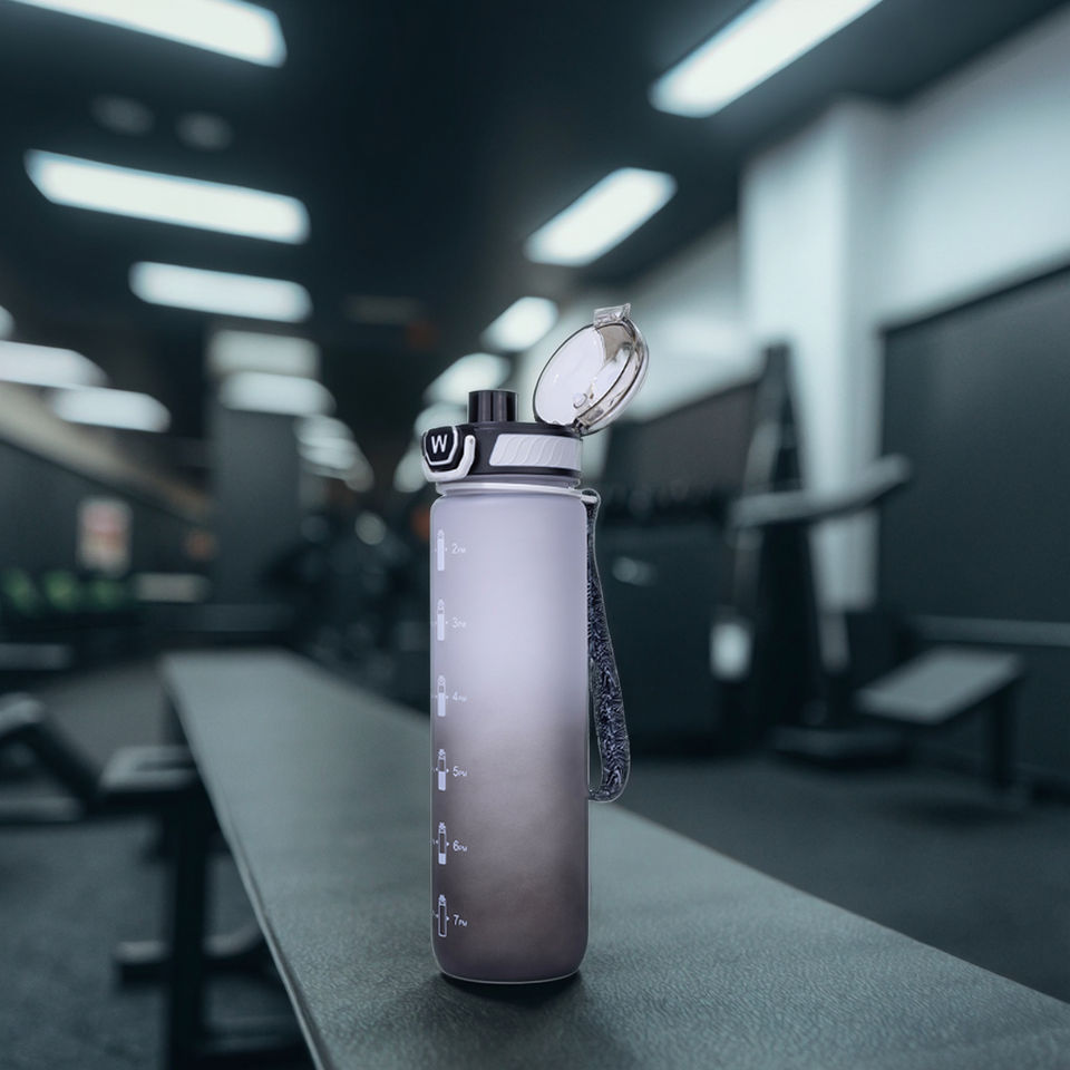 Custom 32oz/1000ml Portable Gym Straw Drinkware Coated Plastic Sports Bottle for Men Women Free 1L Direct Drinking Back School