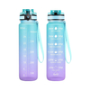1L 32oz Clear Sports Water Bottle Portable Plastic with Motivational Time Marker for Hiking