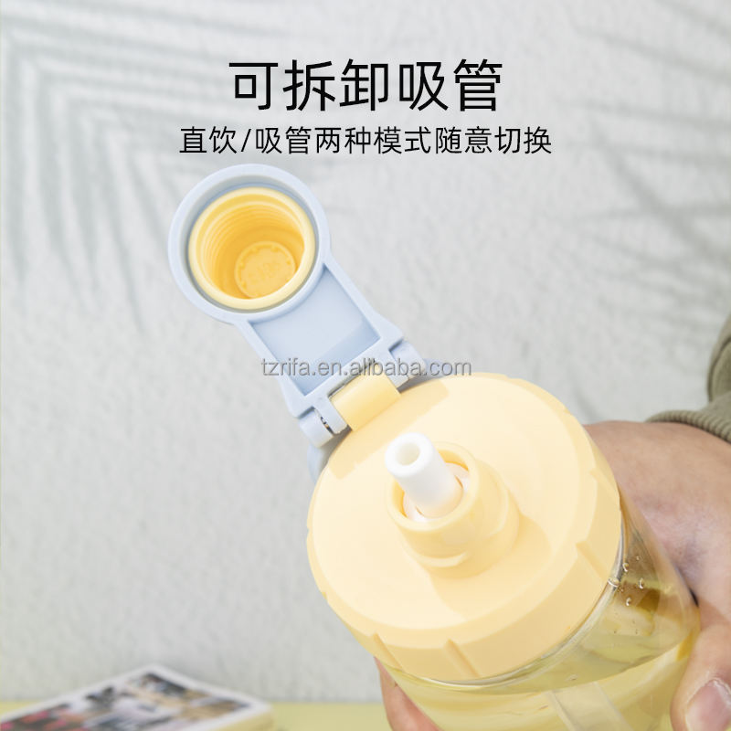 Unisex Tritan Large Capacity Sport Bottle Direct Drinking Free Travel Portable Space-Saving Custom Logo Design Applicable