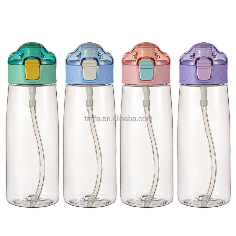 Unisex High Color Value Plastic Water Bottle with Summer Suction Tube for Gym Sports & Travel-for Students Internet Celebrities