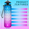 Wholesale Large Capacity Fashion Colorful Time Mark Portable Water Bottles for Summer Outdoor Workout