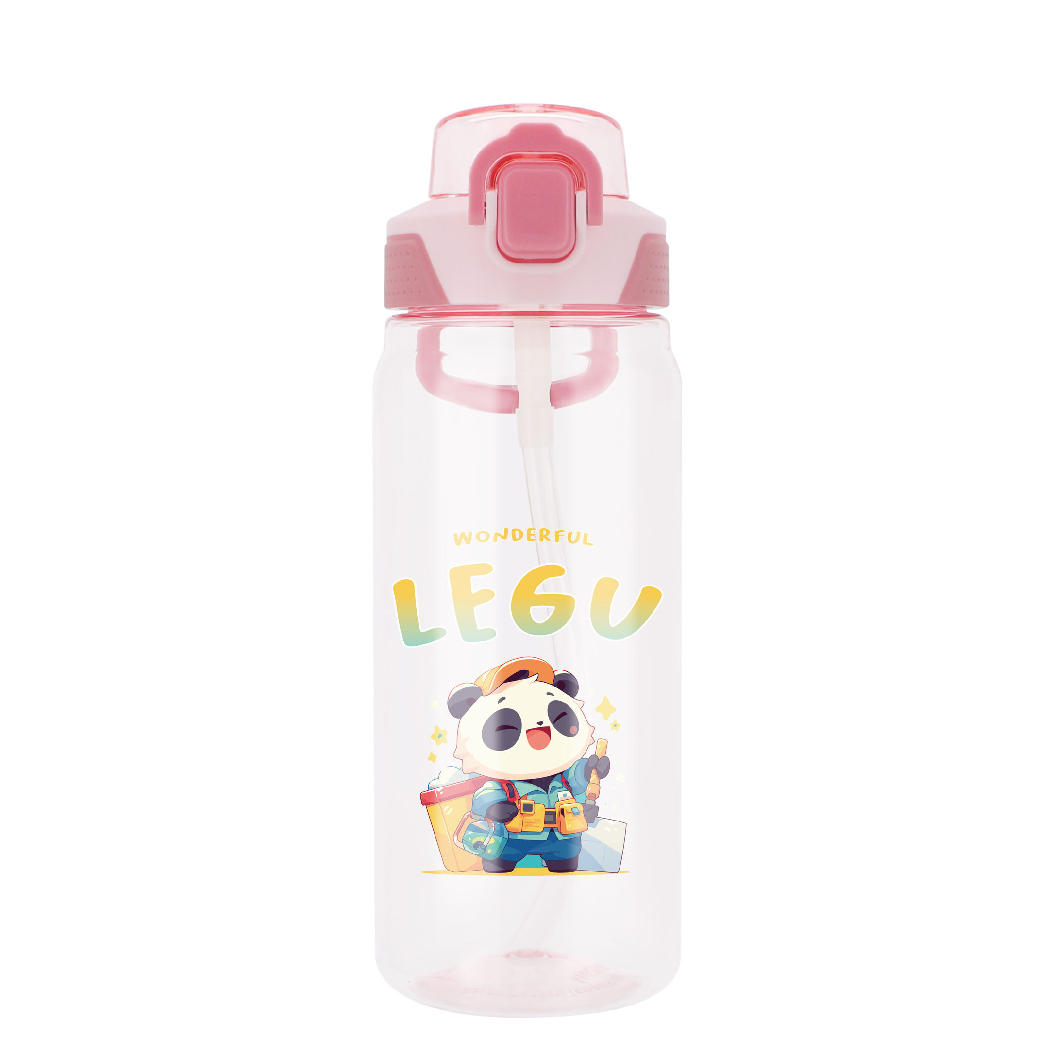 Wholesale BPA-Free Custom Logo Colorful Sport Plastic Water Bottles with Handle Direct Drinking for Camping
