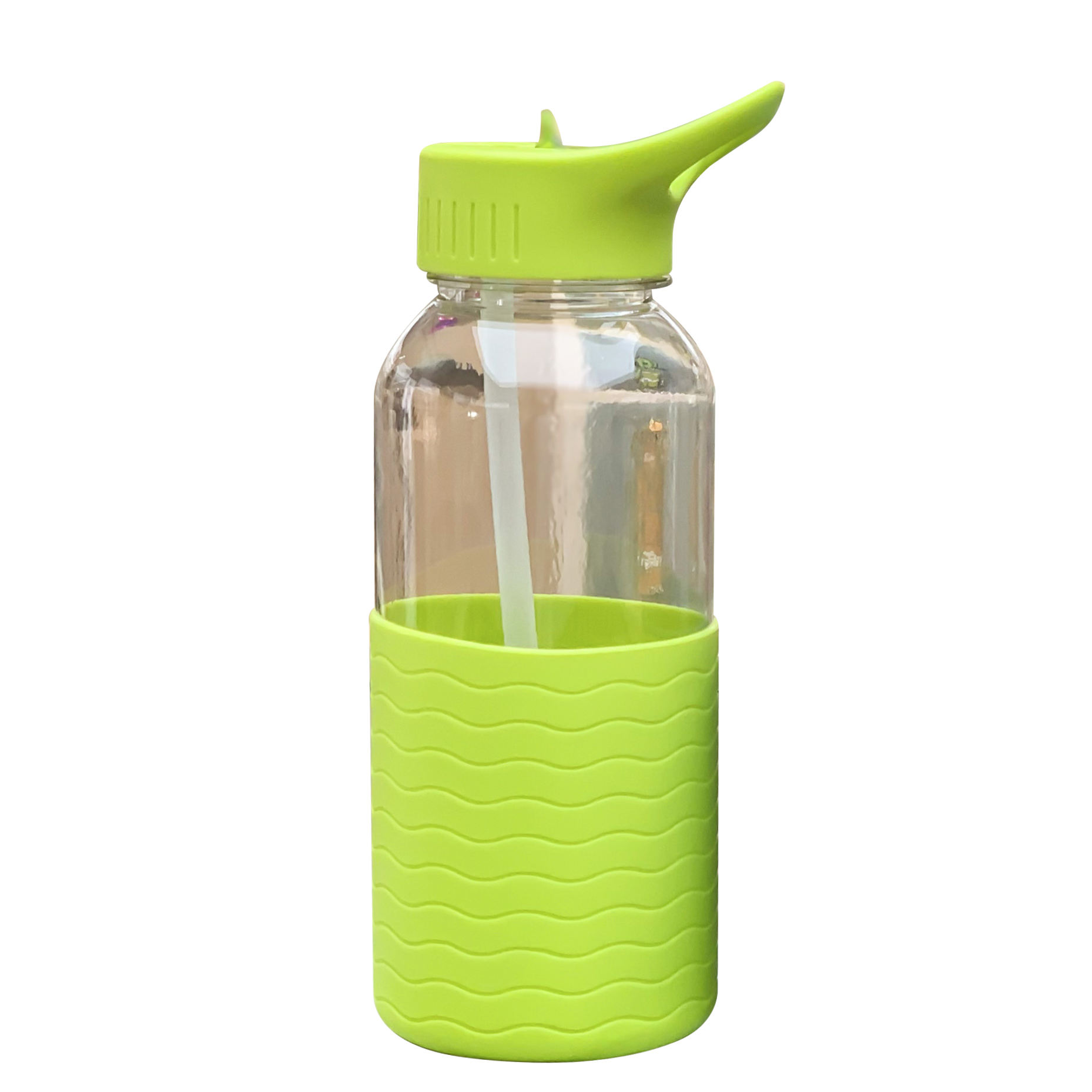 BPA-Free 32oz Plastic Sports Water Bottle Leakproof and Reusable with Flip Top Straw and Handle for Camping and Boiling Water
