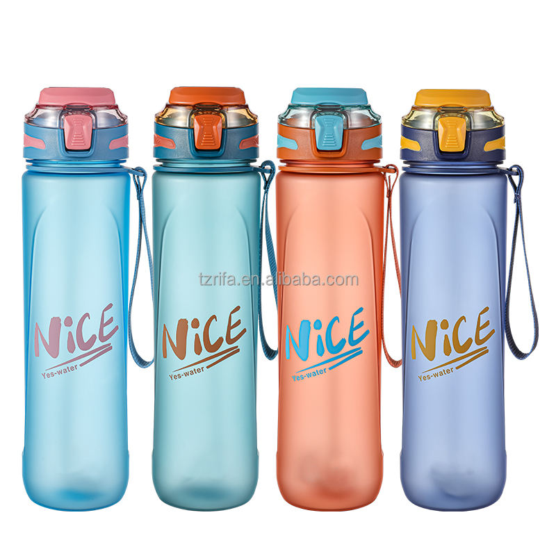 Hot Sales Bpa Free Fitness Motivational Custom Wholesale Straw Drinking Plastic Water Bottle With Time Marker and Rope