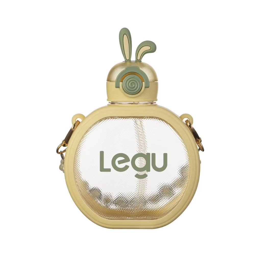 Personalized Cute Flat Bouncing Water Tumbler Convenient Strap Design Students Sport Style PC Material Logo Gym Drinking Parties