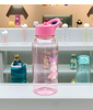 Cute 1000ml Plastic Water Bottle with Straw Cartoon Series Printing for Camping and Boiling Water