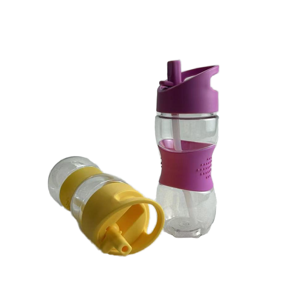 400ml High-Appearance Candy Color Non-Slip Straw Cup High Temperature Resistant Plastic with Handle for Direct Drinking