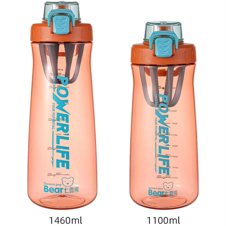 Hot Sale 1100ml 38oz Tritan Plastic Sports Fitness Water Bottle Fruit Infuser Direct Drinking for Gym Camping BPA Free Custom