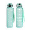 1L 32oz Clear Sports Water Bottle Portable Plastic with Motivational Time Marker for Hiking