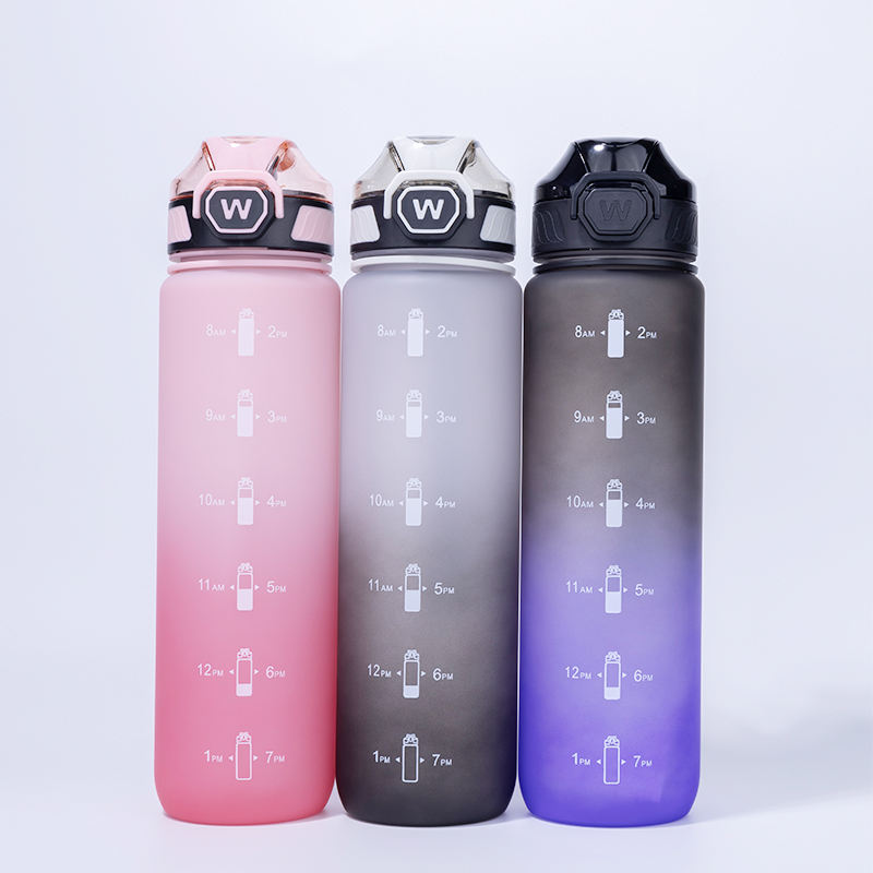 32oz Hot Sell Large Motivational Water Bottle Time Marker Bpa Free for Sport and Fitness Water Bottle Plastic Sport Water