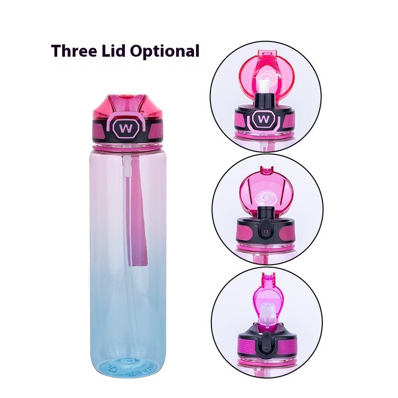BPA-Free Large Water Bottle Direct Drinking with Handle Environmentally Friendly Customized Color Gradient Water Bottle
