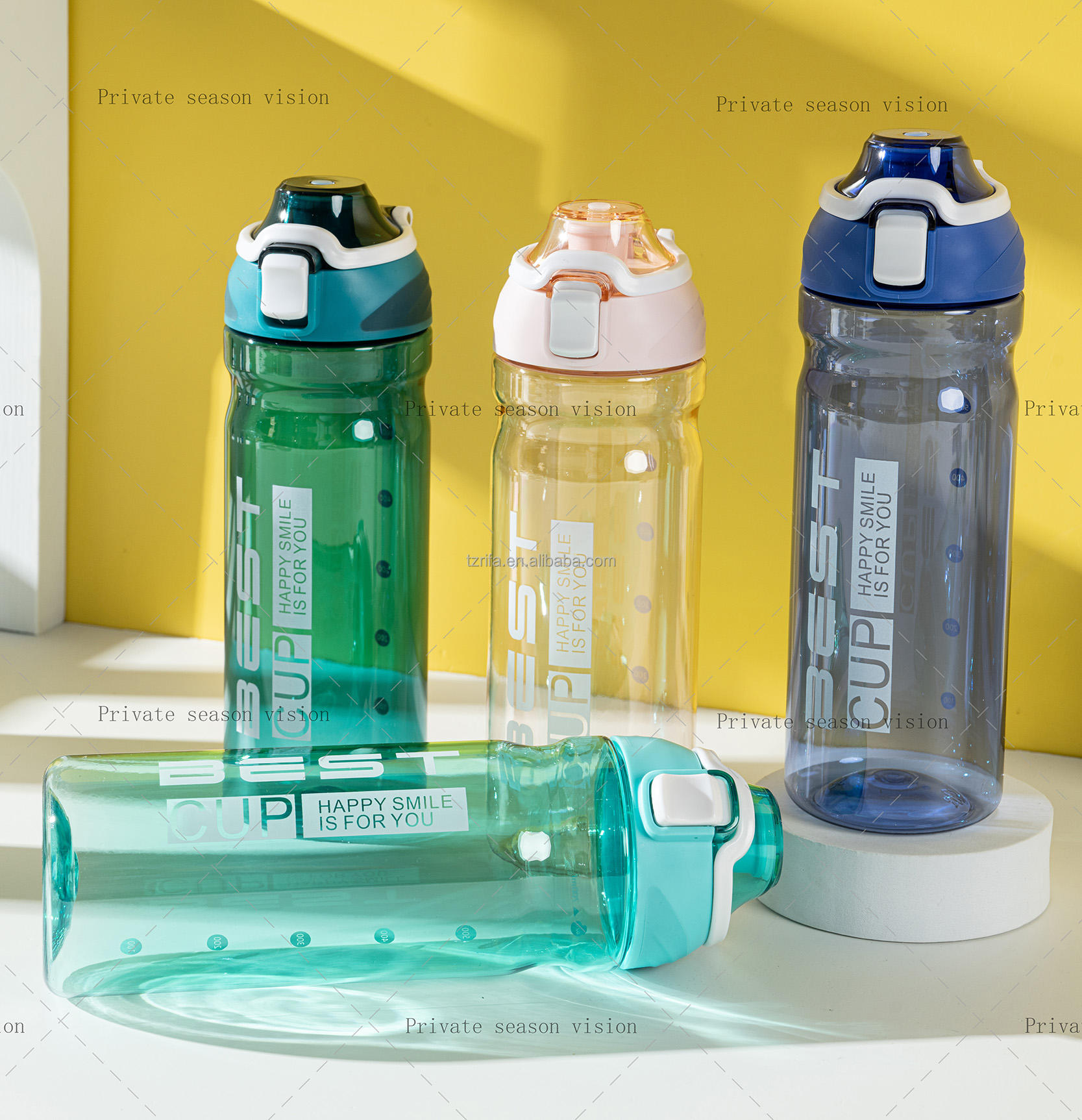 Large Capacity Transparent Plastic Water Bottle for Adults Custom Logo Direct Drinking Gym Outdoor Sports Bottle Applicable