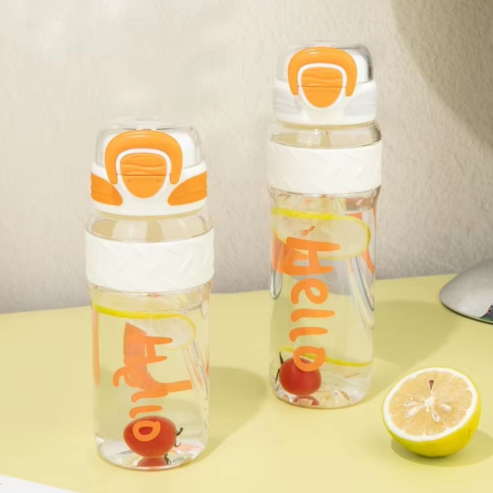 Multi-color and Multi-size Plastic Water Bottles With Hanging Rope for Direct Drinking Straw Drinking