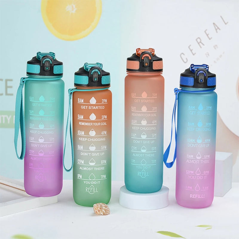 Wholesale Custom 32oz BPA-Free Plastic Sport Water Bottles for Gym Camping Fitness Bike Rides Featuring Silicone Lid Straw