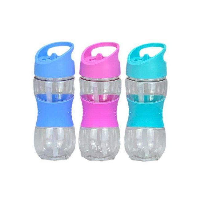 Custom Logo 420ml BPA-Free Plastic Kids Water Bottle with Silicone Sleeve New Design for Camping and Boiling Water Safety
