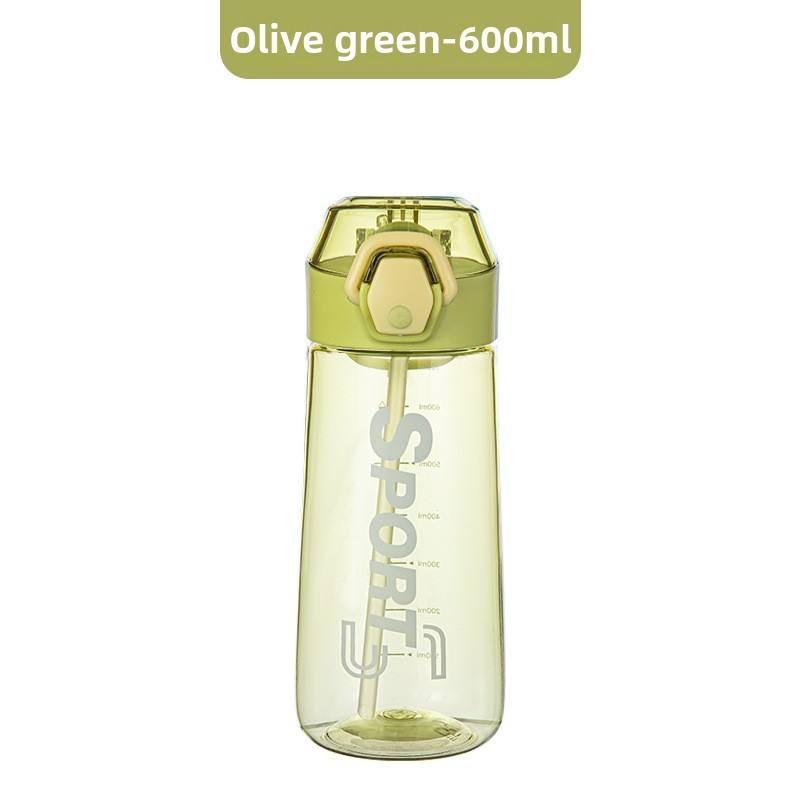 Girls Portable Large Capacity Summer Sports Water Bottle High Appearance Straw Drinking High Food Grade Plastic Water Bottle