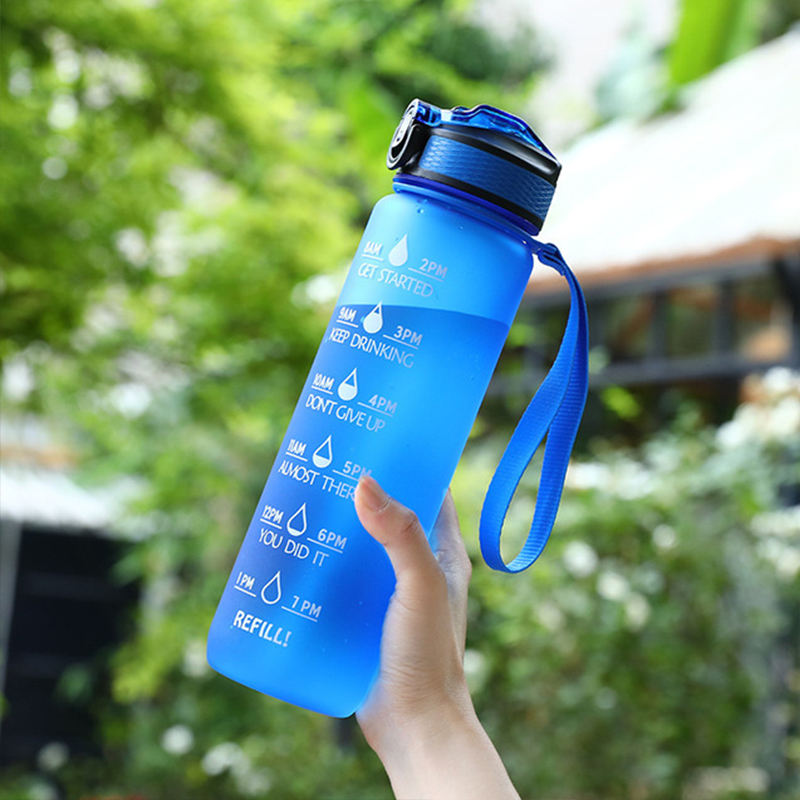 32oz Motivational Plastic Water Bottle with Time Marker and Straw Leakproof Fitness Accessory Great for Presents