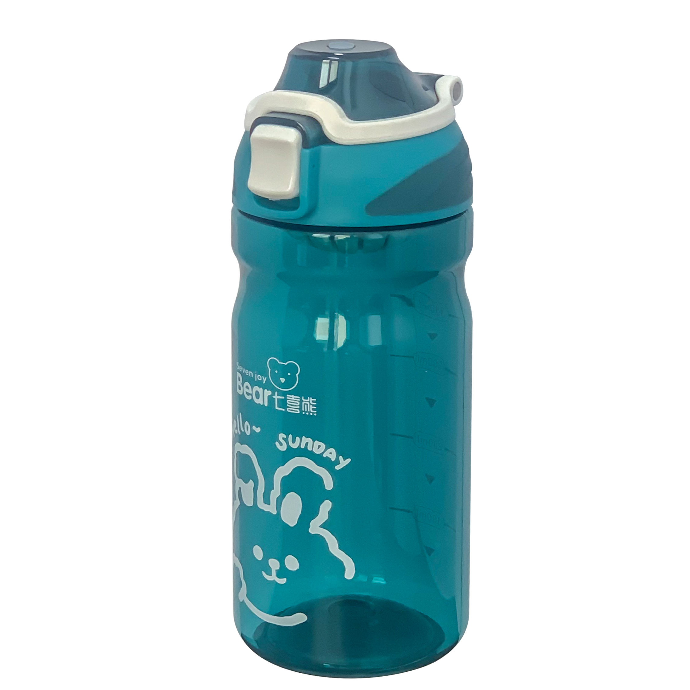 Portable Plastic Handle with Flip Lid Button Plastic Water Bottles for Outdoor Sports Gym