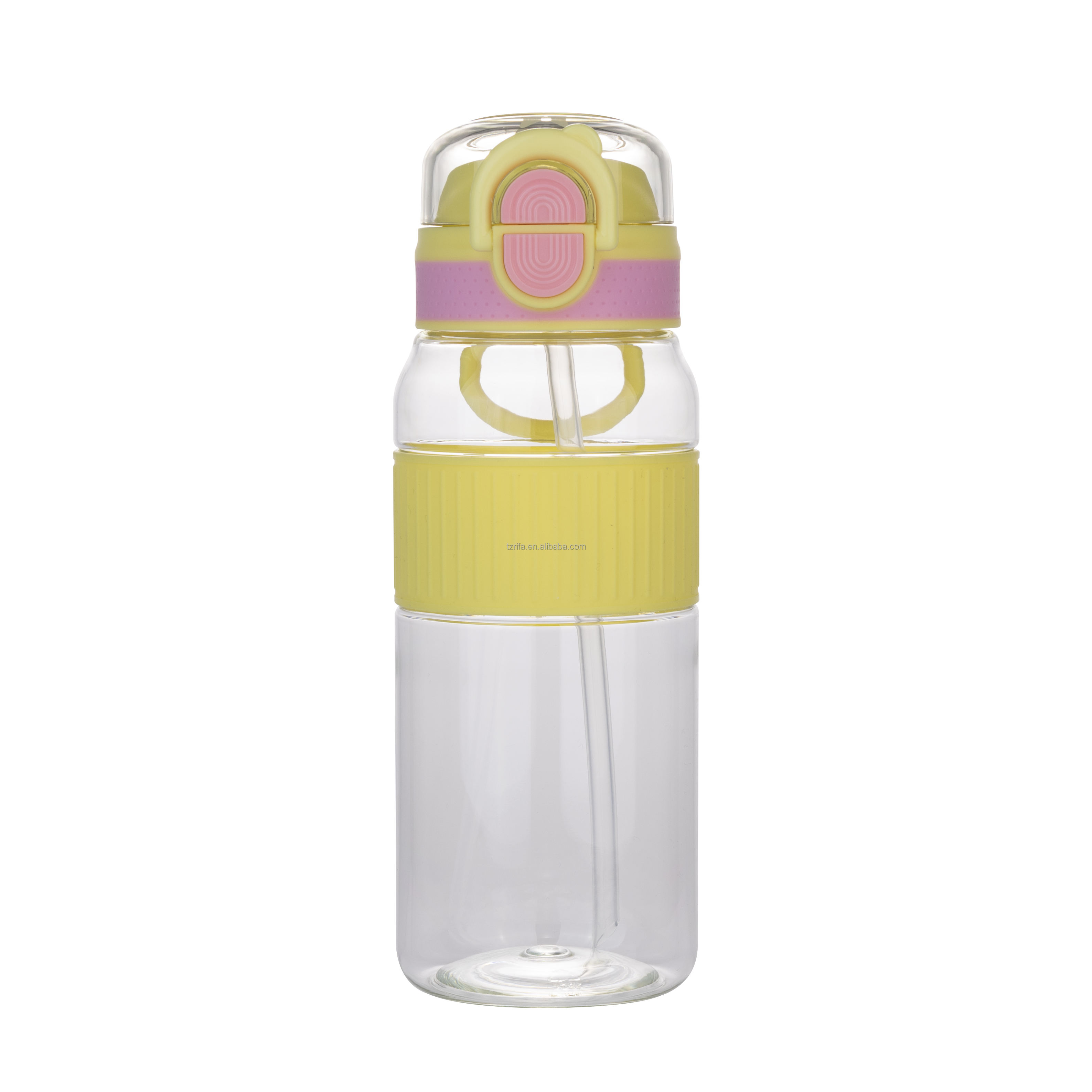 Wholesale 680ml Customized Tritan Straw Sports Flask Lip Plastic Sippy Water Bottle with Handle for Direct Drinking for Camping
