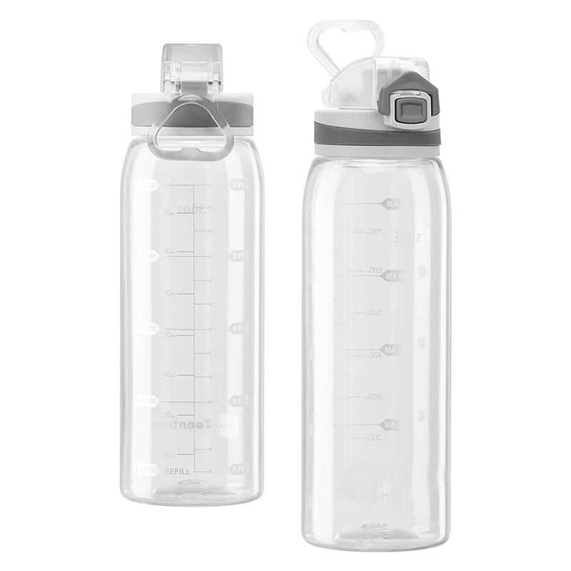 Custom Logo Durable Transparent BPA Free Water Bottle Large Water Filter Time Marker for Gym Workout Travel Camping Applicable