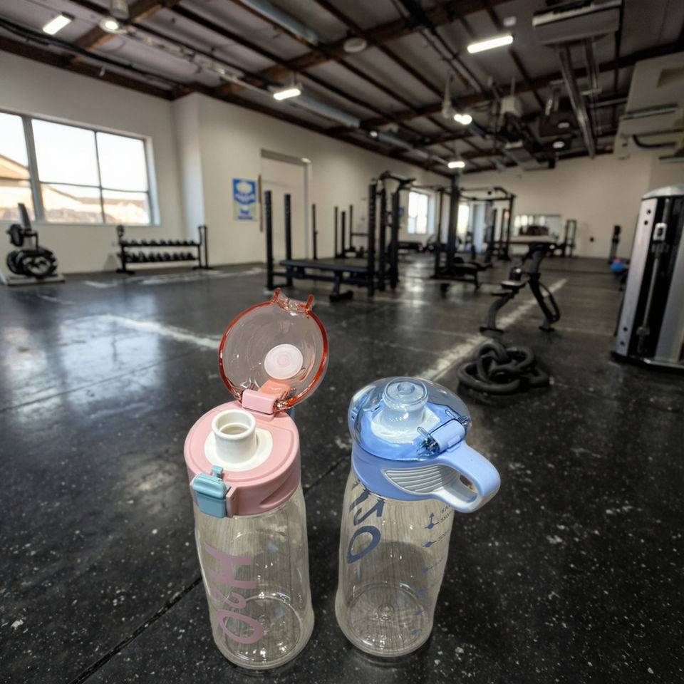 Creative Colorful Sports Plastic Drink Bottle Portable Handle Straw for Children's Outdoor Activities Camping Made Durable