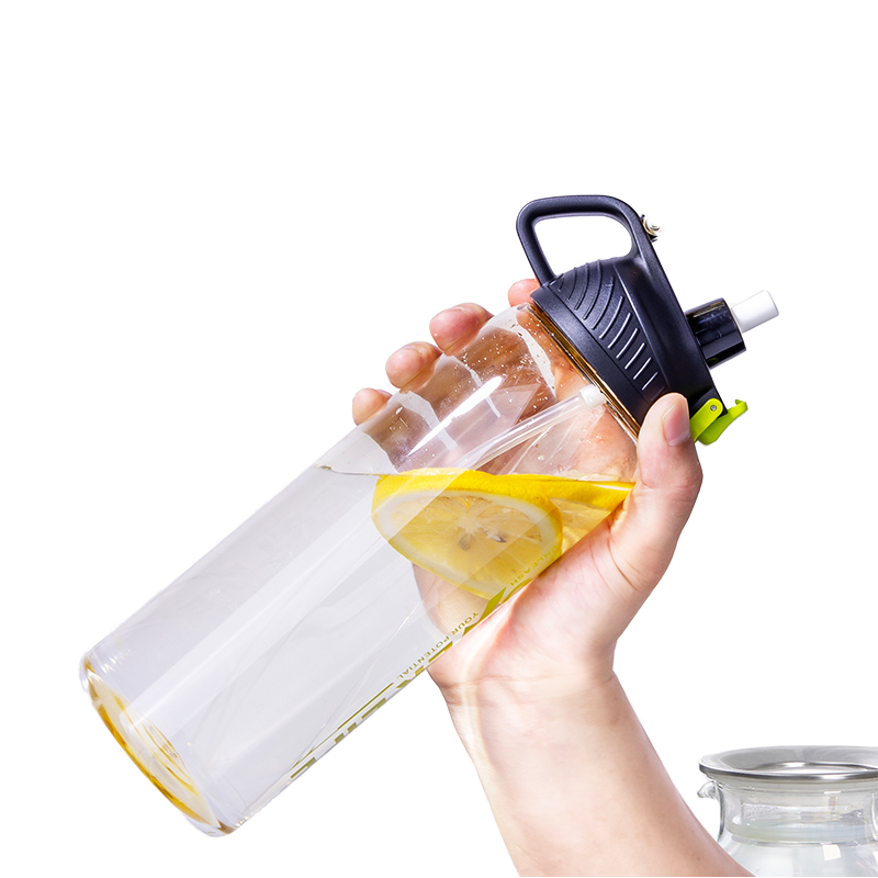 32oz Sports Portable Water Bottle with Straw Large Capacity Plastic Drinkware