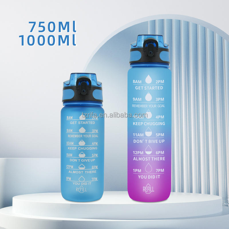 Wholesale BPA-Free 1L 32oz Leakproof Sports Bottle Straw Time Marker Strainer Motivational Accessory for Gym Outdoor Applicable