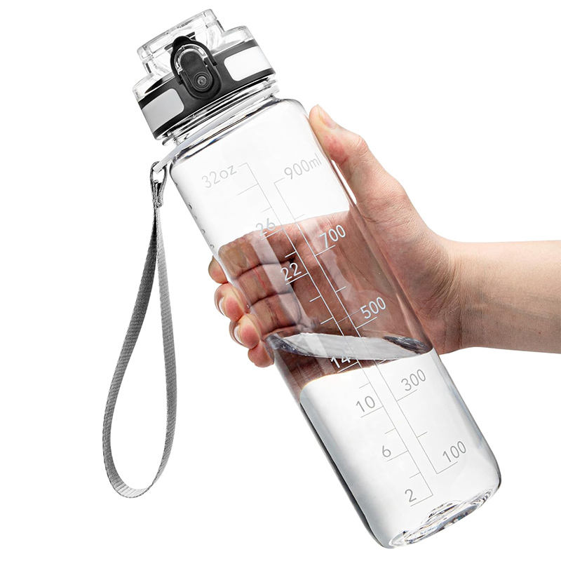 Wholesale BPA Free Plastic Water Bottles with Leakproof Time Marker Direct Drinking for Presentations