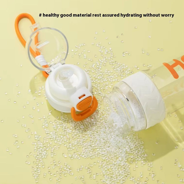 Multi-color and Multi-size Plastic Water Bottles With Hanging Rope for Direct Drinking Straw Drinking