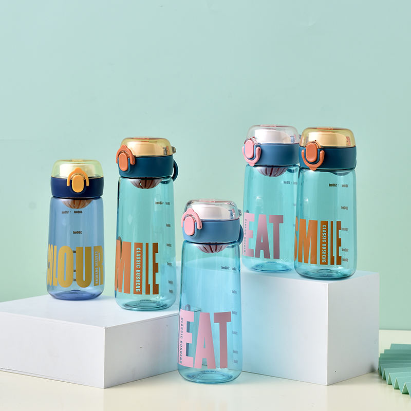 Customized Logo BPA-Free Cartoon Kids Sports Plastic Water Bottle with Flip Lid