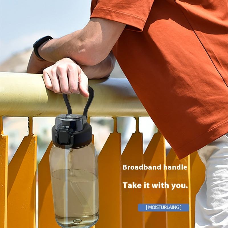 TRITAN BPA-Free Plastic Water Bottle with Logo High-Temperature Resistant Straw Fitness Sports Bottles