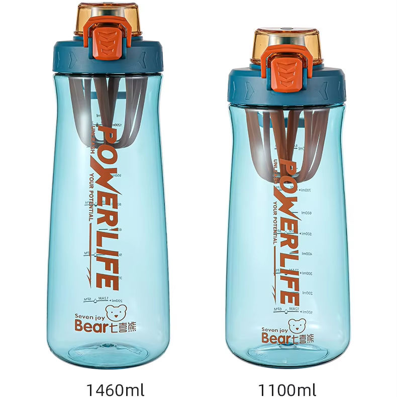 Hot Sale 1100ml 38oz Tritan Plastic Sports Fitness Water Bottle Fruit Infuser Direct Drinking for Gym Camping BPA Free Custom