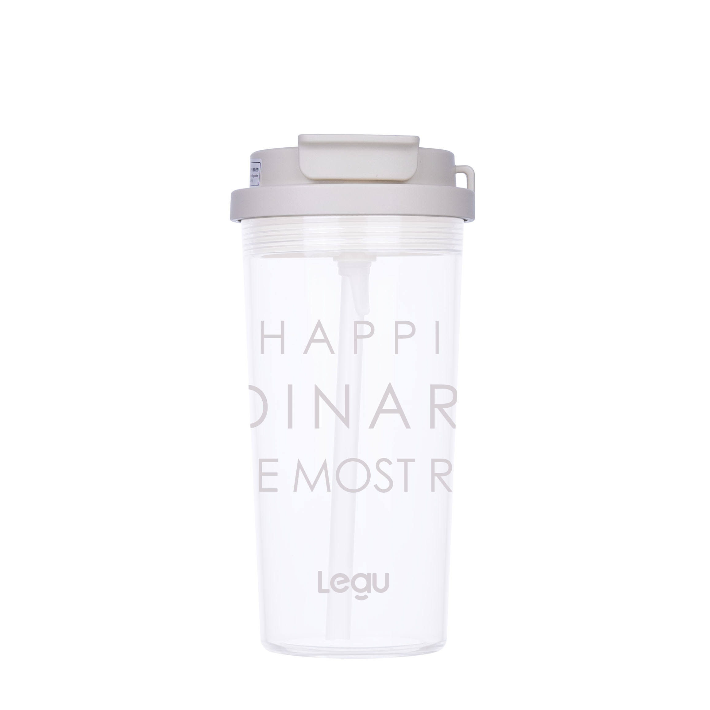 Custom 600ml Reusable Travel Coffee Mug Single Wall Clear Plastic Cup for Juice with Straw and Lid Boiling Water Applicable