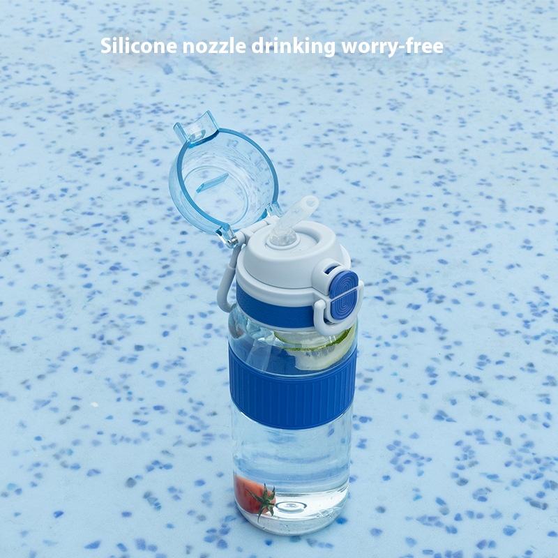 2 in 1 Lid 2 Ways to Drink Wholesale Bpa Free Plastic Water Bottle with Hard Handle